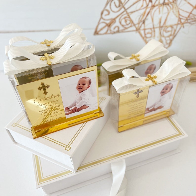 Gold Baptism Photo Frame Favor Baptism Gift for Boy or Girl Etsy