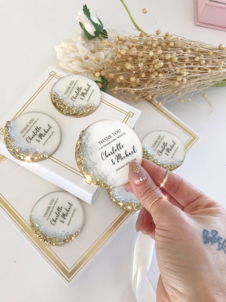 Luxury Custom Wedding Favors for Guest in Bulk, Wedding Save The Date Magnet, Wedding Party Favors, Wedding Invite Décor, Bridesmaid Gift image 5