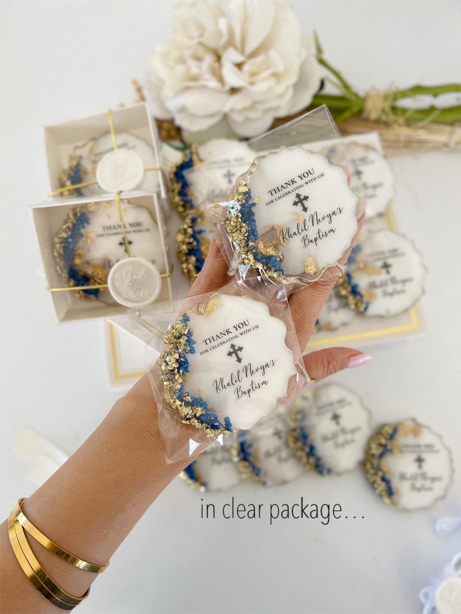 Custom Baptism Favors for Boy Golden Baptism Epoxy Etsy Canada
