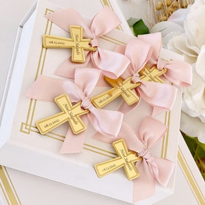 Personalized Baptism Favor Tag, Name Tag, Arcylic Baptism Tags, Gold Bless Labels, Lettering Name Logo, Christening Favors, 20pcs Mirror Tag image 5