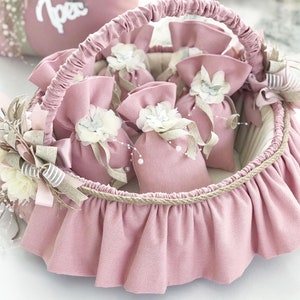 Neugeborenen Baby-Geschenk-Set, personalisierte Baby-Kissen, Duftkissen, Beutel-Korb, Babypartybevorzugung, Taufbevorzugung, Willkommens-Baby-Geschenke