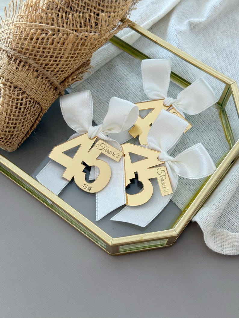 Custom Acrylic Mirror Birthday Number Tags: Milestone Party Favors - Etsy