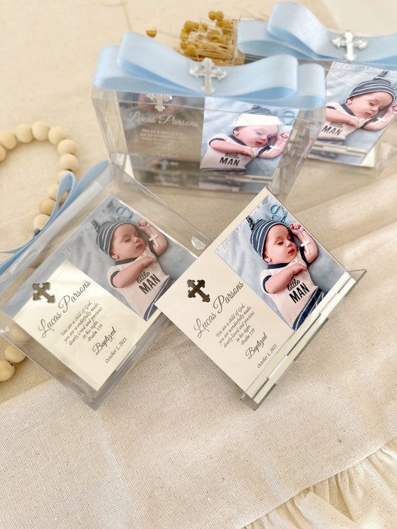 Silver Baptism Photo Frame Favors, First Communion Favors, Baptism