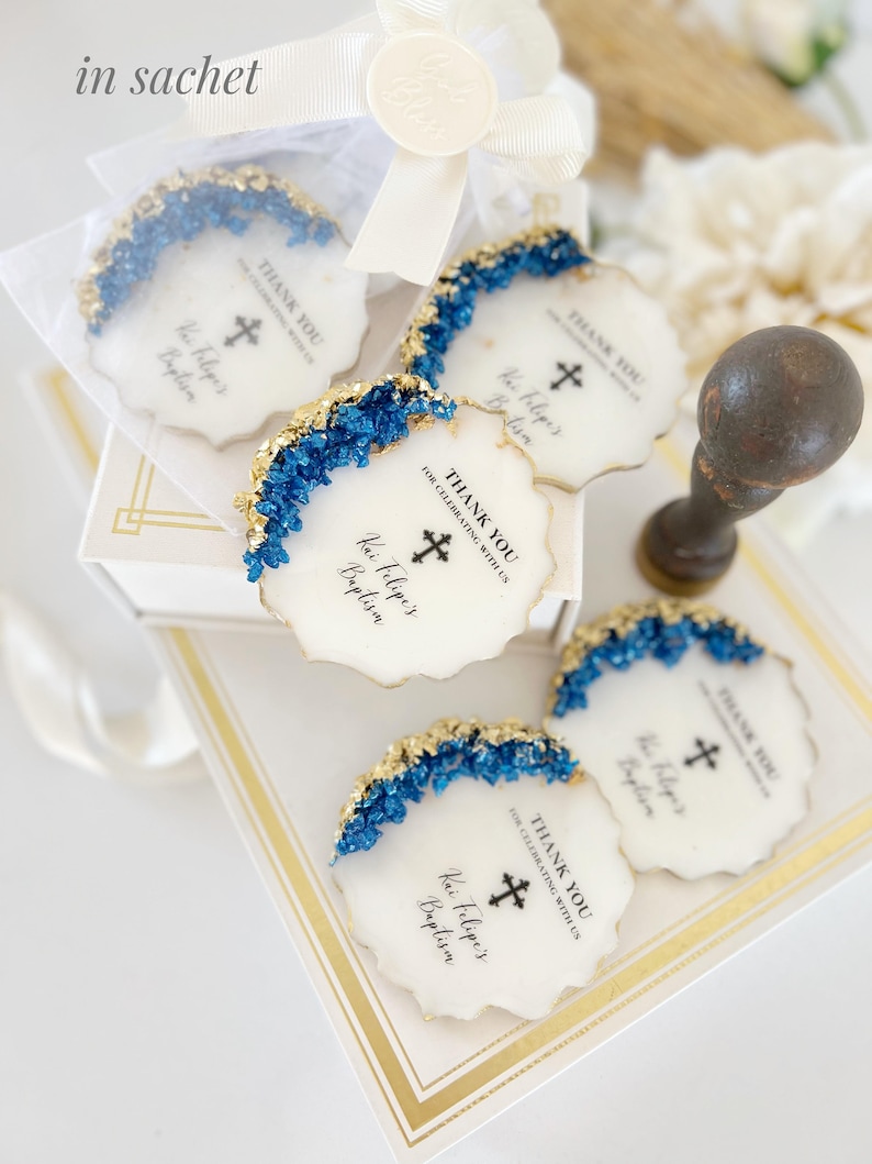 Custom Baptism Favors for Boy & Girl Golden Baptism Epoxy Etsy