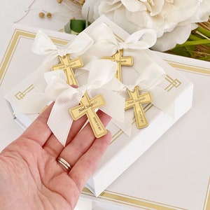 Personalized Baptism Favor Tag, Name Tag, Arcylic Baptism Tags, Gold Bless Labels, Lettering Name Logo, Christening Favors, 20pcs Mirror Tag image 4