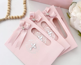 Personalized Baptism Gift Bags: Party Favor Bags with Mirror Tag