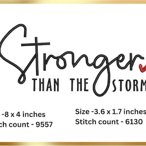 Faith Embroidery Design: Stronger Than The Storm (Instant Download)