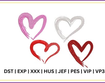 Valentine Heart Machine Embroidery Design (Instant Download)