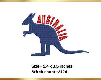 Australia embroidery Kangaroo Machine embroidery design,