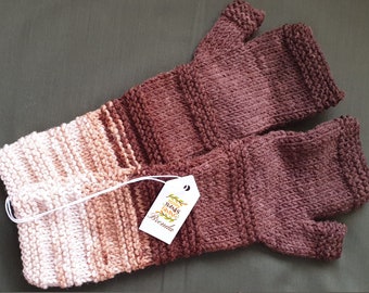 Handknit Long Fingerless Gloves, Handknit Valentine's Day Gift, Long Arm Warmers