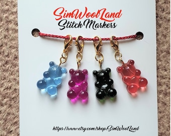 Gummy Bear Stitch markers set, Stitch markers for knitting, Stitch markers for crochet, Knitting and crochet notions