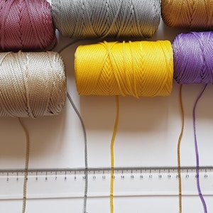 Polyester Cord 3 mm, 3 mm Polyester macrame rope, 3 mm PP Macrame Yarn, 3 mm PP cord for knitting bag, Polypropylene macrame yarn image 6