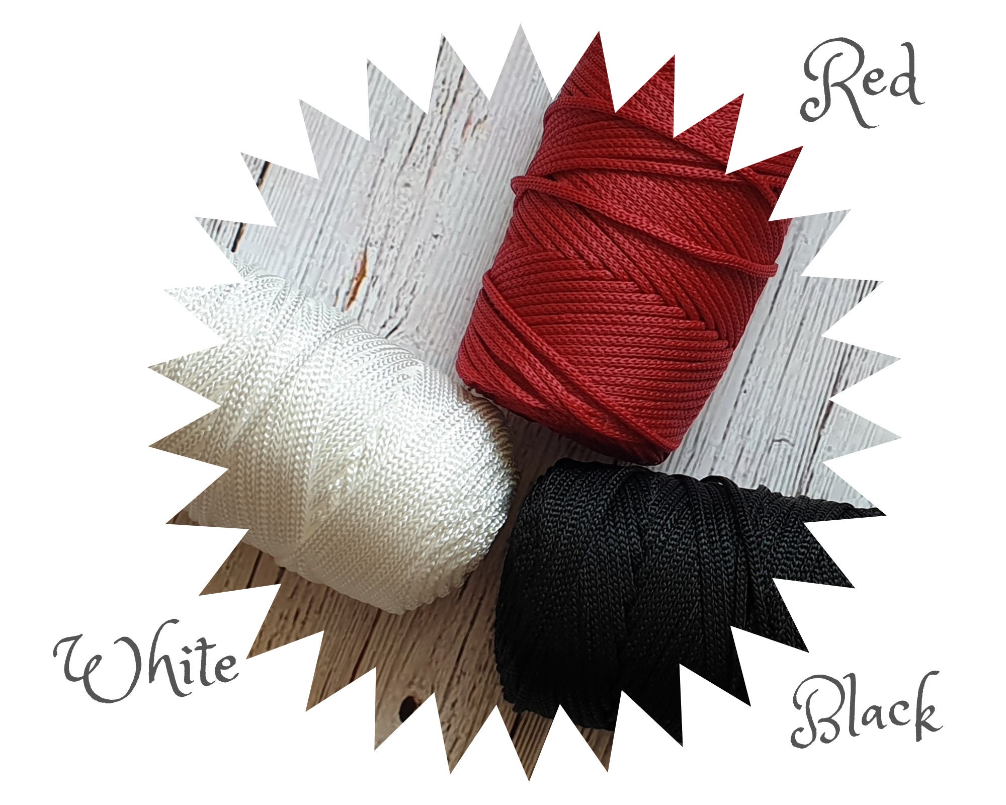 Polyester Cord 3 mm, 3 mm Polyester macrame rope, 3 mm PP Macrame Yarn, 3  mm PP cord for knitting bag, Polypropylene macrame yarn