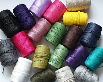 2 3 mm Polyester Bag Yarn, 100 gr PP Macrame Cord, Polyester rope 2 3 mm for knitting bag, Polyester PP Polypropylene yarn for crochet