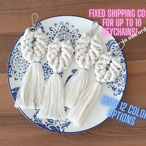 Custom Macrame Keychain Wedding Favors , Bridal Shower Favors, Baby Shower Favors, Macrame Keychains Bulk
