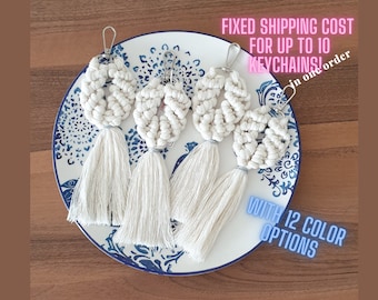 Anpassade makraményckelringar bröllopsgåvor, brudgubbsgåvor, babyshowergåvor, makraményckelringar i bulk