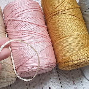 Polyesterschnur 3 mm, 250 gramm 3 mm Polyester Makramee Seil, Makramee Garn, 3 mm PP Schnur für Strickbeutel, 250 gr 225 mt Polypropylen Seil