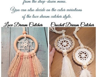 Crochet Mini Dream Catcher - Car Hanging Charm - Dream Catcher for Car  - Handmade Bridesmaid Gifts – Wedding Party Favors