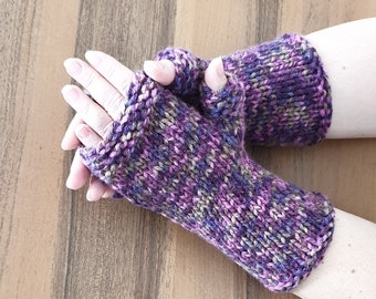 Long Fingerless Wool Blend Gloves ~  Multi Colored Soft Wool Acrylic Blend Wrist Warmers Long  ~