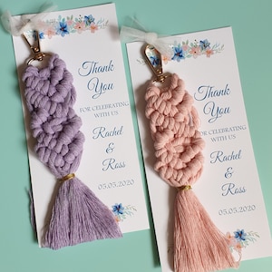 Bulk Macrame Keychain Personalized, Wedding Favors , Macrame Keychain Bridal Shower Favors, Boho Keychain Baby Shower Favors