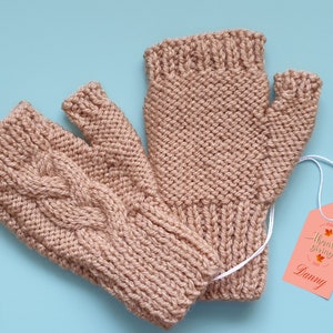Knitted Fingerles Gloves ~ Handknit Wrist Warmers ~ Fall Mittens