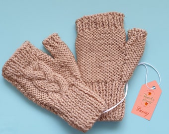 Knitted Fingerles Gloves ~ Handknit Wrist Warmers ~ Fall Mittens