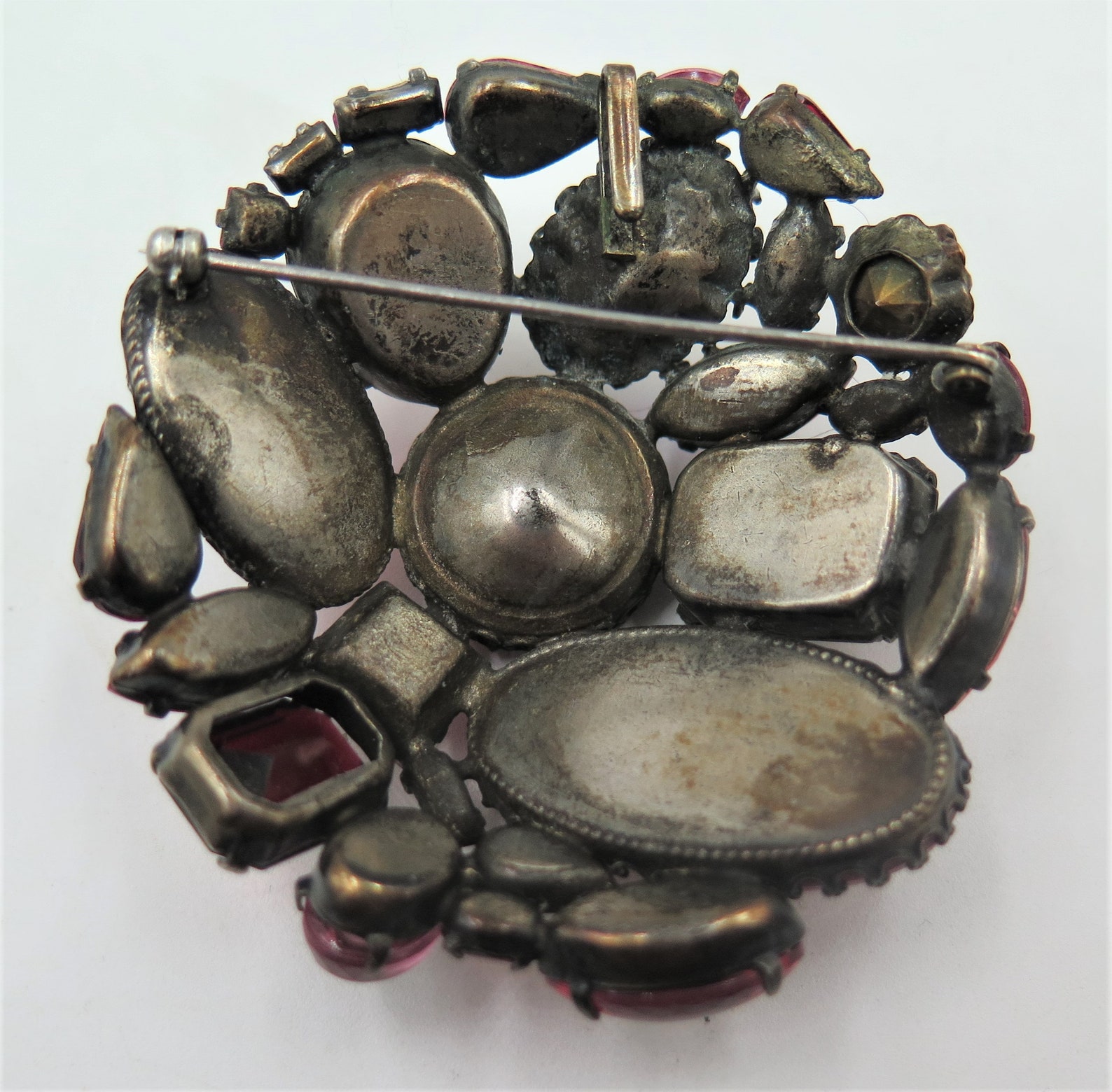 Vintage Unsigned Schreiner Brooch / Pendant in Pinks and Reds Etsy