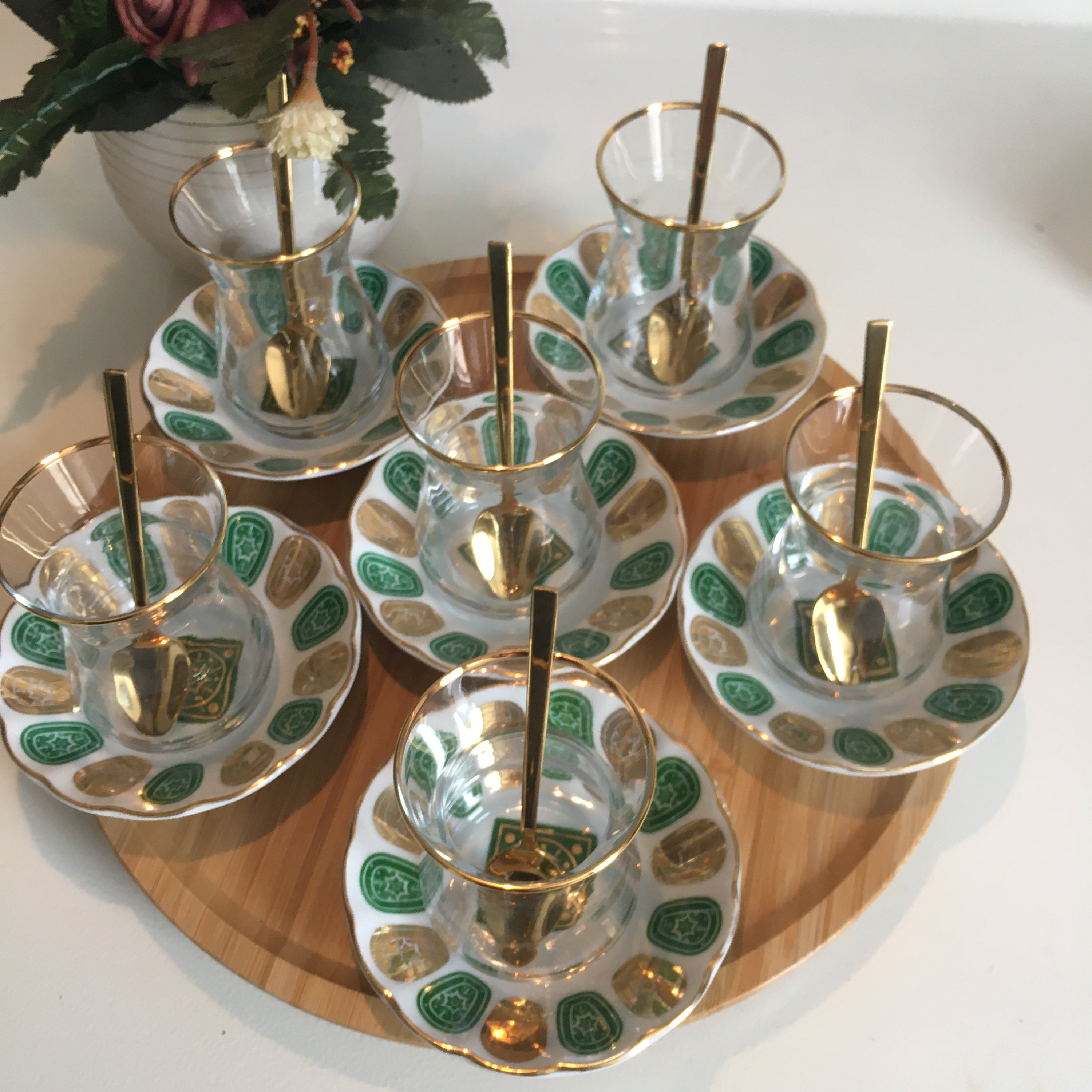 Turkish Tea Cup and Saucer, Tea Cup Set, Turkish Tea Glass, Tea Glass ...