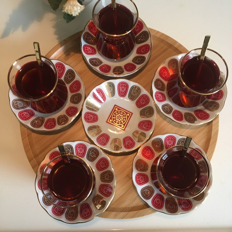 Turkish Tea Cup and Saucer Tea Cup Set Turkish Tea Glass Etsy