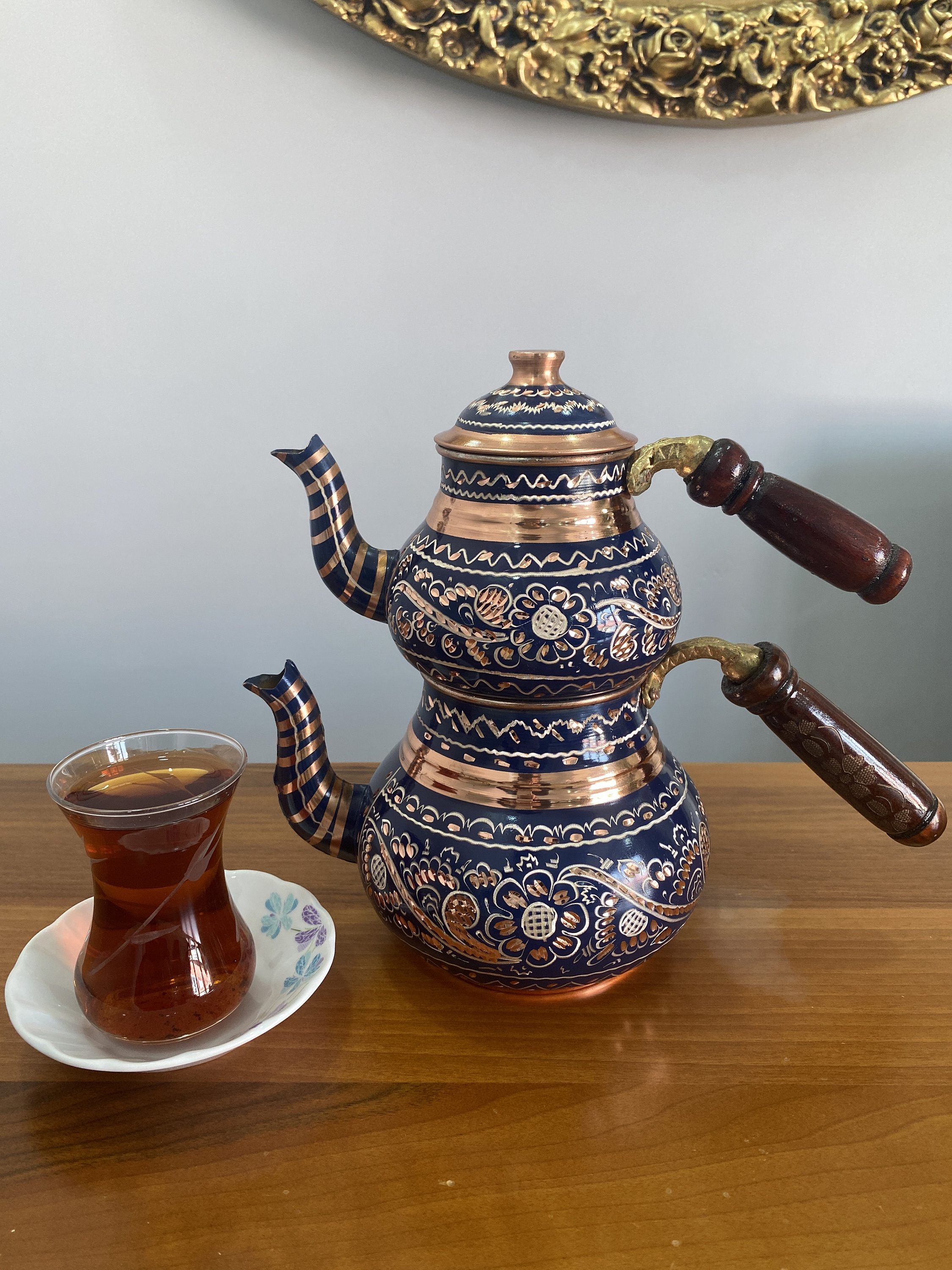 Saki Semaver Tea Maker Electric Water Kettle with Porcelain Tea Pot