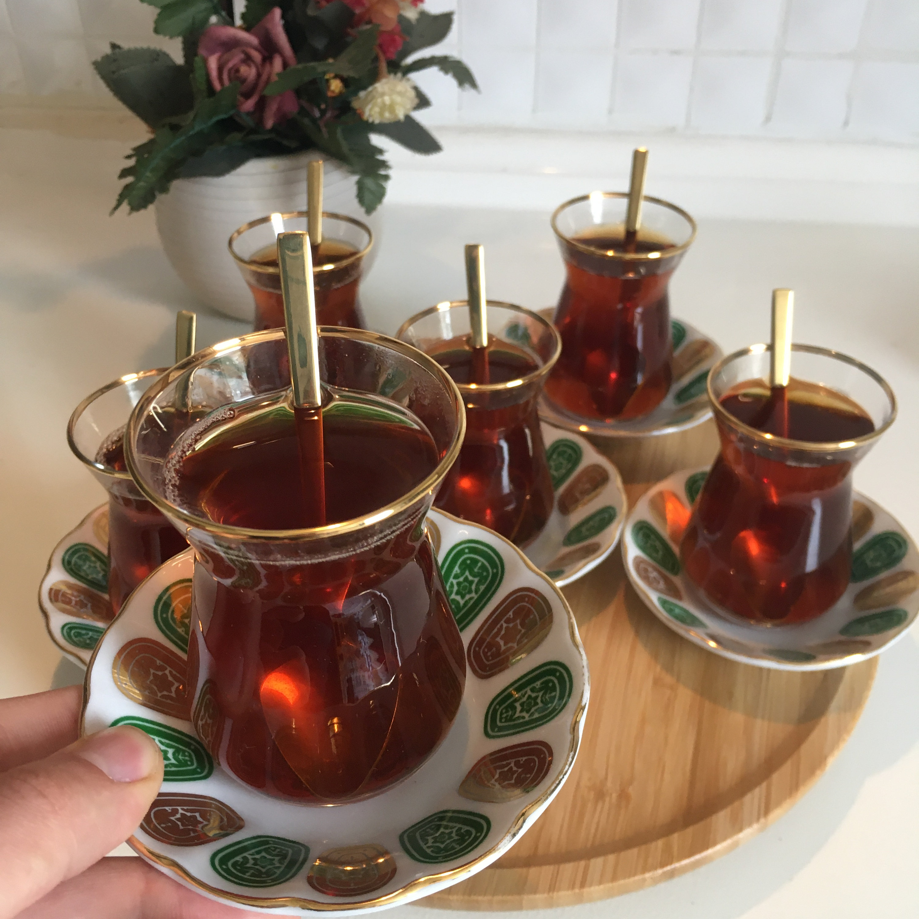 Turkish Tea Cup and Saucer, Tea Cup Set, Turkish Tea Glass, Tea Glass ...