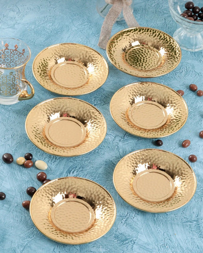 Turkish Tea Set Gold, Glass Turkish Tea Cups Set, Tea Glass, Gold Tea