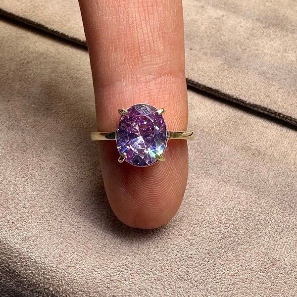 14K Natural 3 CT Alexandrite Ring, Handmade Ring, 18K Statement Ring, Gemstone Alexandrite, Vintage Ring, 14K Natural Stone Ring, Christmas