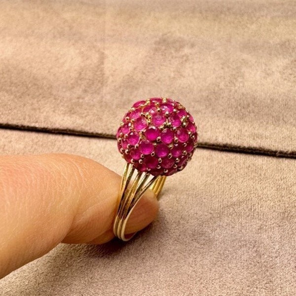 14K Princess Ring, 14K Natural Ruby Ring, Ruby Gemstone, 14K Statement Ring, 14K Handmade Ring, Gift For Her/Mom, 14K Dainty Ring, Ruby ring