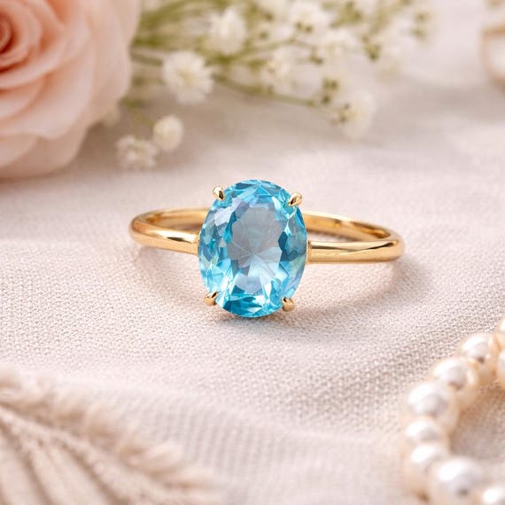 K14イエローゴルド天然アクアマリンリング アクア マリン 指輪 18k リング 18金イエローゴールド アクアマリン