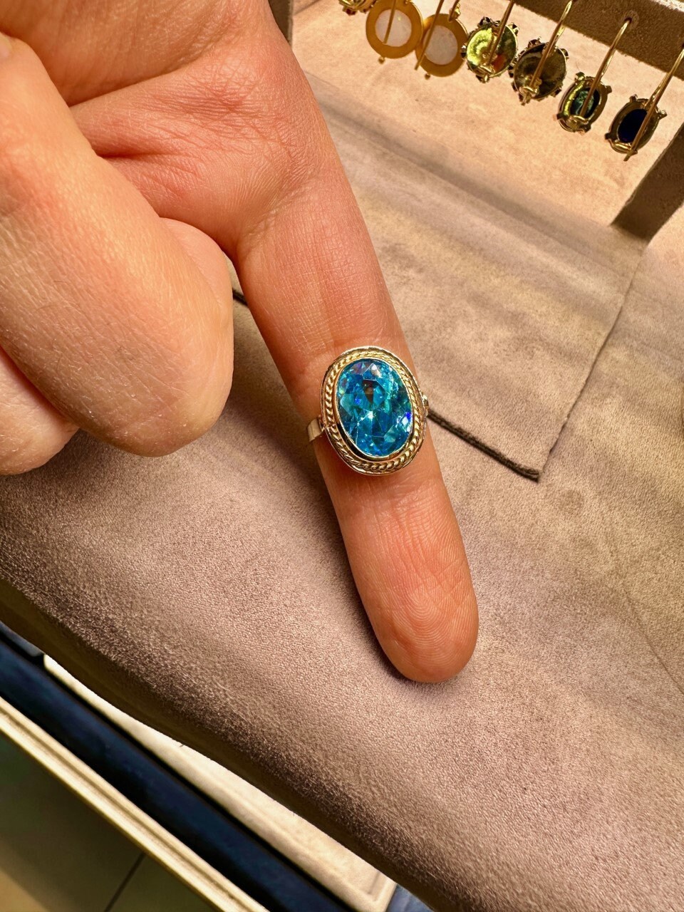Real Blue Topaz Rings 14K Natural Blue Topaz Ring, 14K Handmade Craft Ring, Custom Ring ...