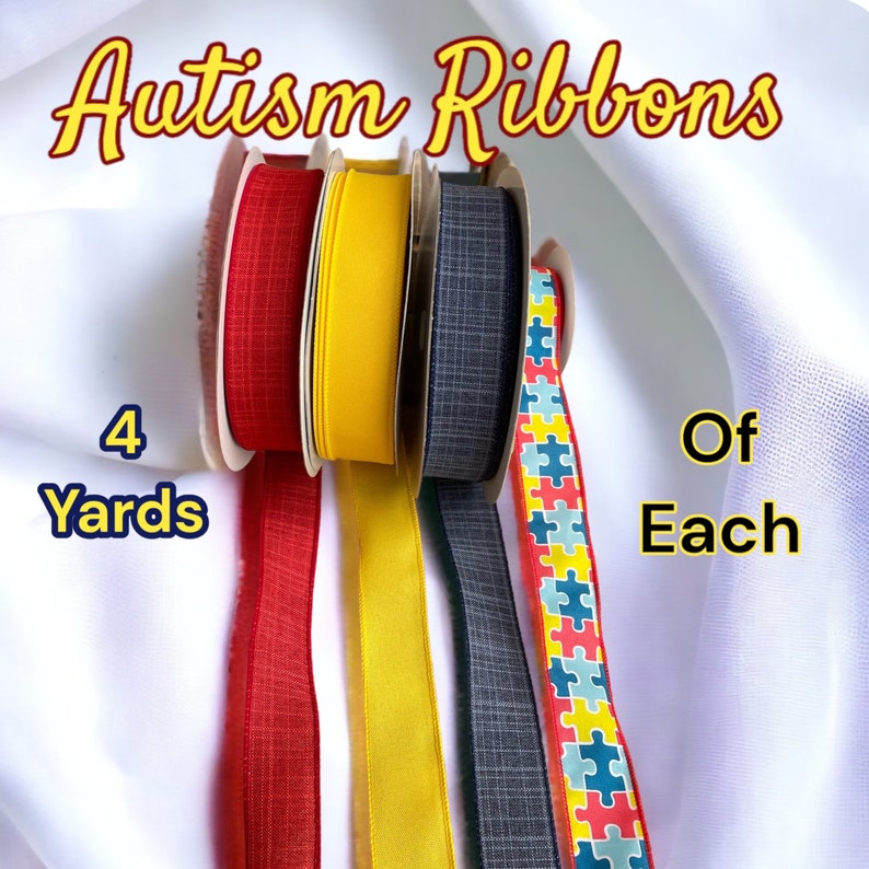 Autism Awareness Metal Sign, Hand-tied Bow & Ribbon Set - Etsy