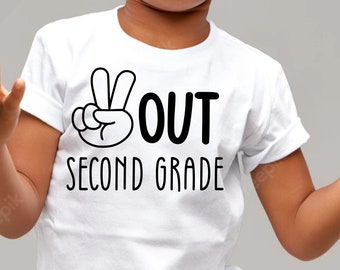 Peace out Second Grade Svg, Last Day of Second Grade Svg, 2nd Grade autograph shirt, svg, Png, Dxf, Eps, Cutting machines, Print ready