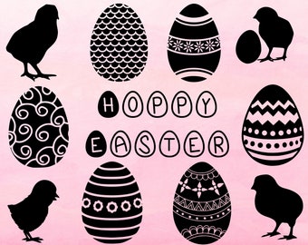 Easter SVG Bundle, Easter svg files, Easter egg cut files for cricket, silhouette, scal and more