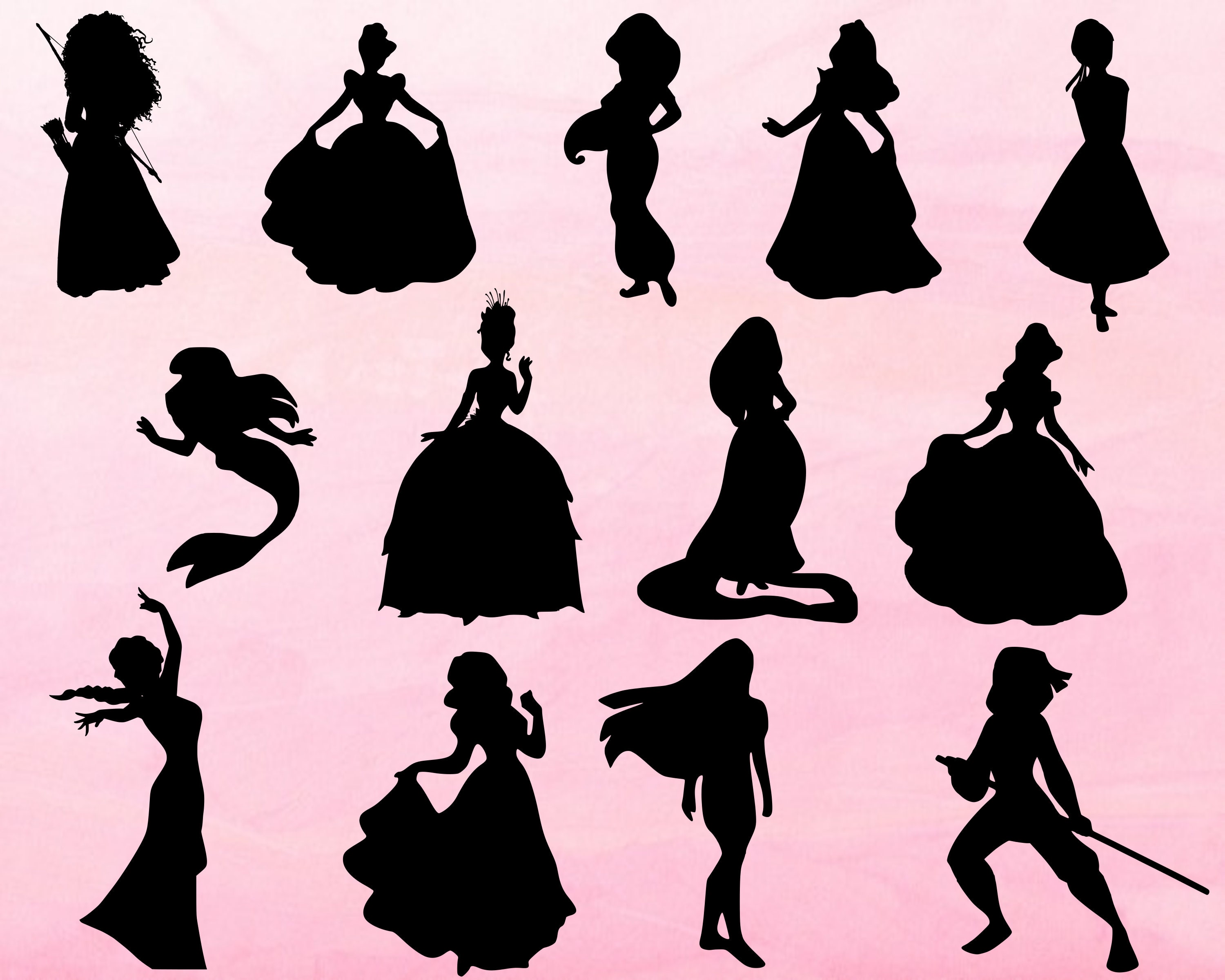 Disney Princesses Characters SVG