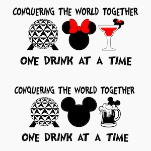 Epcot Drink Around the World Svg, Samen de wereld veroveren Eén drankje tegelijk Svg, Png, Dxf, Eps, Snijmachines, Print, Sublimatie