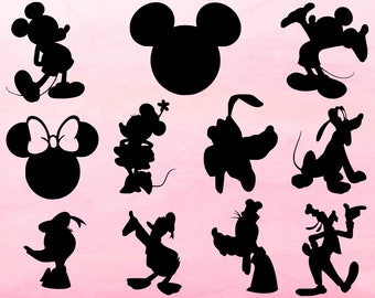 Mickey en vrienden SVG-bundel, SVG-bestanden voor cricut en silhouet, schaal en meer