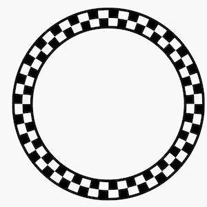 Checkered Round Frame svg, Round Checkered frame svg, Checkered Monogram Frame svg, Eps, Dxf and PNG, Cutting Machine, Print and Sublimation