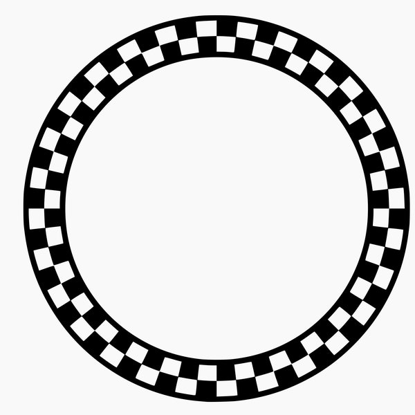 Checkered Round Frame svg, Round Checkered frame svg, Checkered Monogram Frame svg, Eps, Dxf and PNG, Cutting Machine, Print and Sublimation