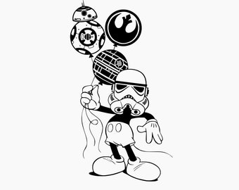Star Wars Mickey Svg, Hollywood Studios Svg, Png, Dxf, Eps, Cutting machines, Print, Sublimation