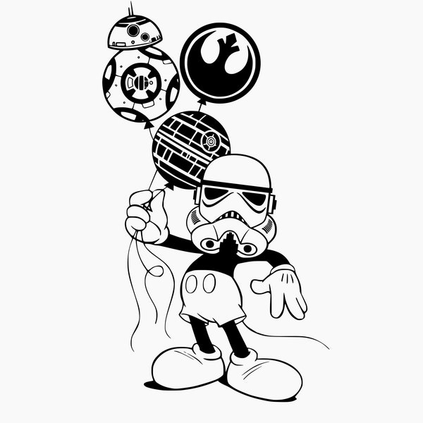 Star Wars Mickey Svg, Hollywood Studios Svg, Png, Dxf, Eps, Cutting machines, Print, Sublimation