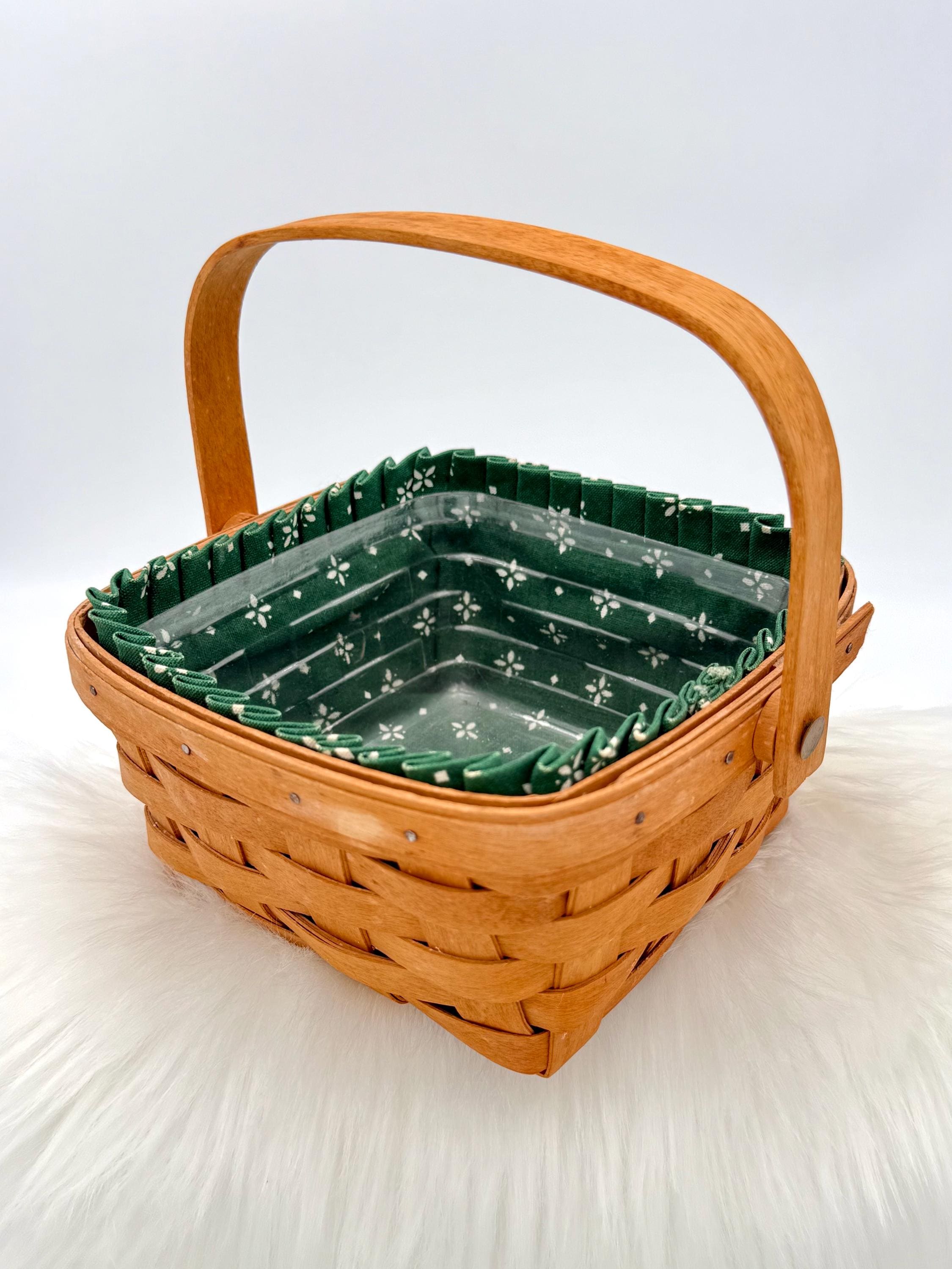 Vintage 1995 Longaberger Square Market Basket With Woven