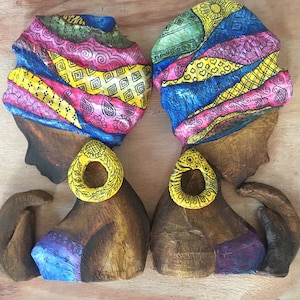 Kostenloser Versand Pappmaché Afrikanisches Mädchen Gesicht für Wandbehang oder verziert Ihr Zuhause oder Büro, kreatives Design, Kunst aus Papier