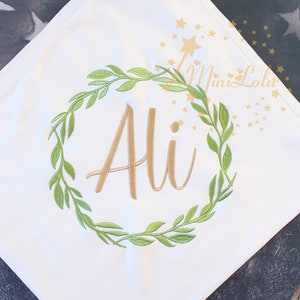 Leaf Frame Embroidery Design, Monogram frame embroidery design machine embroidery pattern, Laurel wreath Crown, 4 Sizes Instant Download