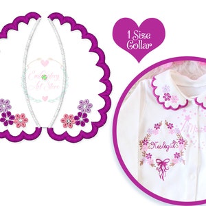 Daisy Baby Collar Machine Embroidery Design, Applique Baby Collar Pattern, Faux Round Collar, Instant Download